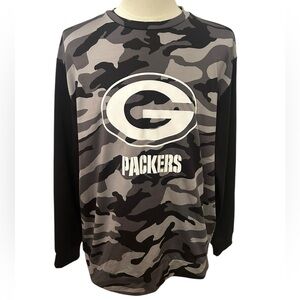 NFL Green Bay Packers LS Camo‎ Shirt Gray Black Men XL Performance